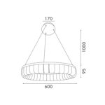 ΚΡΕΜΑΣΤΟ ΦΩΤΙΣΤΙΚΟ ACA HM251488G ΧΡΥΣΟ LED 60W 2700K-3000K-4000K IP20 D80XH120CM - Image 2
