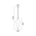 ΚΡΕΜΑΣΤΟ ΦΩΤΙΣΤΙΚΟ ACA HM25150WH ΧΡΥΣΟ ΛΕΥΚΟ ΓΥΑΛΙ LED 18W 2700K-3000K-4000K IP20 D30XH120CM - Image 2