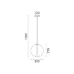 ΚΡΕΜΑΣΤΟ ΦΩΤΙΣΤΙΚΟ ACA HM9160CL ΜΑΥΡΟ LED 10W 3000K IP20 D30XH120CM - Image 3