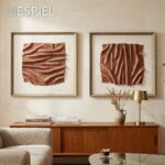 ΠΙΝΑΚΑΣ ΣΕ 3D ΚΑΜΒΑ ΜΠΡΟΝΖΕ - ΛΕΥΚΟ PS/MDF 60X60ΕΚ. - Image 2