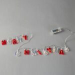 ΣΕΙΡΑ, 14 LED 5mm, 'MERRY CHRISTMAS' ΜΕ ΚΟΚΚΙΝΑ & ΑΣΠΡΑ ΓΡΑΜΜΑΤΑ, ΜΠΑΤΑΡΙΑΣ 2xAA, TIMER,  ΔΙΑΦΑΝΟ PVC ΚΑΛΩΔΙΟ, ΘΕΡΜΟ ΛΕΥΚΟ LED ΑΝΑ 8cm, ΠΡΟΕΚΤΑΣΗ ΠΑΡΟΧΗΣ 30cm, IP20